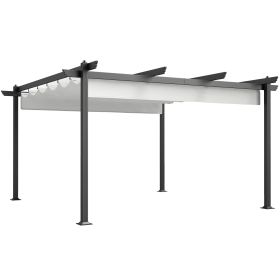 13' x 13' Aluminum Retractable Pergola Canopy, Outdoor Pergola for Garden, Patio, Backyard, Deck, White