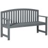 Garden Sanctuary: 2-Seat Outdoor Wood Bench with Backrest & Arm Rests