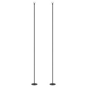 String Light Poles for Outside Hanging, Steel Lighting Stand for Patio Backyard Deck Wedding Party, 10FT, 2 Pack
