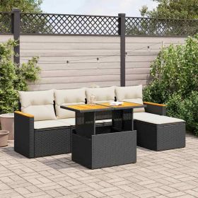 Garden Sofa Set Black, Cream White