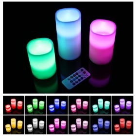 12 Color Flameless Candles - Flickering LED Candles with Remote & Auto Timer, Safe No Smoke Real Wax Candles for Birthday Restaurant Decor