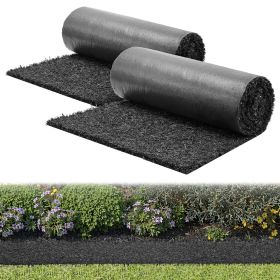 VEVOR Rubber Mulch Mat Roll, 2 Rolls 96 x 24 in Recycled Rubber Mulch Mat, 0.5 Thick Cuttable, Reduced Weed Growth, Natural-Looking Weed Barrier Mat