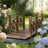 Wooden garden bridge, pedestrian overpass