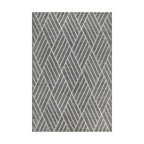 6' x 9' Charcoal Diamond Outdoor Rug