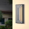 3-Tier 15.7 in Outdoor Light Fixture Black Exterior Wall Light LED Modern Wall Sconce Waterproof Outdoor Garage Lighting(2 Pack)