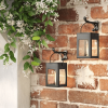 2pk Solar LED Outdoor Deck Lights Matte Black