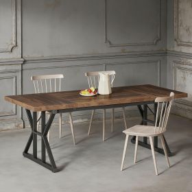 Wood Dining Table, Farmhouse 70.8" Kitchen Table for 6 People