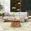 PATIO FURNITRE SETS : CLAREMONT 3 SEATER DAYBED + ACACIA WOOD TABLE