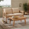 Outdoor 2pc Acacia Wood and Rope Patio Chat Set (old sku N757P238679B)