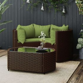Patio Lounge Set Set of 4 Brown