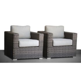 Fully Assembled Patio Chair with Cushions (Set of 2) Mixed Gray