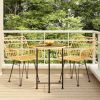Garden Dining Set Brown Steel Standard Durable