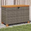 Garden Storage Box Grey and brown PE rattan 31.5x15.7x18.9 in