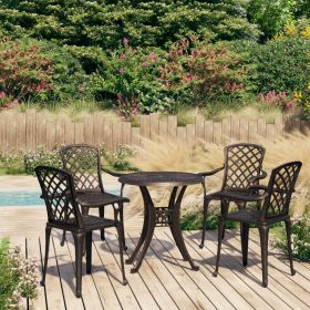Bistro Set Bronze Cast Aluminum Standard Decorative Inlays