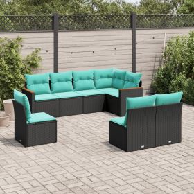 Patio Sofa Set Black and Blue