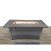 24" H x 54" W Steel Outdoor Fire Pit Table with Lid (Grey)