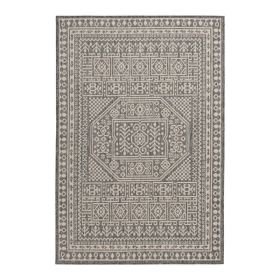 8' 5" x 13' Grey Medallion Outdoor Area Rug