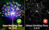 Outdoor Solar Fireworks Light 150LED 8 Lighting Mode Sensor Light Waterproof Garden Decoration Courtyard Passage Christmas, Halloween, Party, Wedding