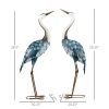 2-Piece Crane Garden Sculptures Blue for Lawn Patio Backyard Decoration 28.5"-29"