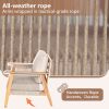 Outdoor 2pc Acacia Wood and Rope Patio Chat Set (old sku N757P238679B)