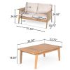 Outdoor 2pc Acacia Wood and Rope Patio Chat Set (old sku N757P238679B)