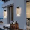 18"(H) 1-pack 12W Modern Outdoor Wall Light Fixture, Weatherproof LED Wall Sconce with Bubble Crystal, Black Finish, Up and Down Lighting for Porch