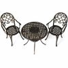 3 Pieces Outdoor Set Patio Bistro with Attached Removable Ice Bucket