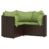 Patio Lounge Set Set of 4 Brown