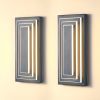 3-Tier 15.7 in Outdoor Light Fixture Black Exterior Wall Light LED Modern Wall Sconce Waterproof Outdoor Garage Lighting(2 Pack)