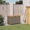 Garden Storage Box Grey and brown PE rattan 31.5x15.7x18.9 in