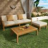 GRENADA L Shape 5pc Acacia Sectional Patio Sofa Set