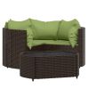 Patio Lounge Set Set of 4 Brown