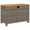 Garden Storage Box Grey and brown PE rattan 31.5x15.7x18.9 in