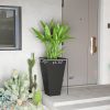 Tall Plastic Planters 28 Inch 3-Pack Large Outdoor Indoor Garden Flower Pots for Entryway Patio Yard Black