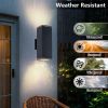 Modern Outdoor Porch Light Patio Light in 2 Lights with Aluminum Rectangular Tube and Tempered Glass Cover Waterproof Wall Sconce 2 Pack (Matte Black