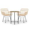Garden Dining Set Brown Steel Standard Durable