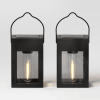 2pk Solar LED Outdoor Deck Lights Matte Black