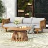 PATIO FURNITRE SETS : CLAREMONT 3 SEATER DAYBED + ACACIA WOOD TABLE