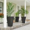 Tall Plastic Planters 28 Inch 3-Pack Large Outdoor Indoor Garden Flower Pots for Entryway Patio Yard Black