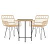 Garden Dining Set Brown Steel Standard Durable
