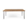 7 PCS Outdoor Dining Set for 6, Rectangular Table with Acacia Wood Top & Rattan Chairs, 72" Large Modern Furniture Set for Patio, Deck, Backyard
