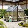 Greenhouse, black, with adjustable roof vents