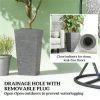 A set of 3 outdoor flower pots, conical flower pots, gray, very suitable for deep rooted plants or small trees