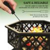 outdooOutdoor fire pit with barbecue grill, fireplace