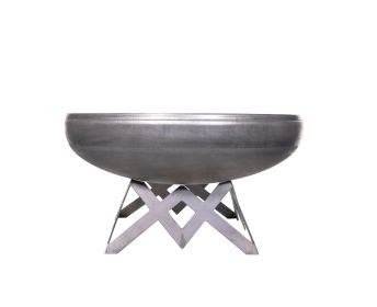 Ohio Flame Liberty Fire Pit with Angular Base (Option: 48" Diameter - Natural Steel Finish)
