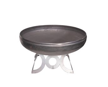 Ohio Flame Liberty Fire Pit with Circular Base (Option: 24" Diameter - Natural Steel Finish)