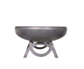 Ohio Flame Liberty Fire Pit with Curved Base (Option: 48" Diameter - Natural Steel Finish)