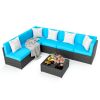 Pamapic Rattan Outdoor Sectional Couch Set (7 Pieces)