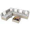 Pamapic Rattan Outdoor Sectional Couch Set (7 Pieces)
