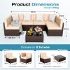 Pamapic Rattan Outdoor Sectional Couch Set (7 Pieces)
